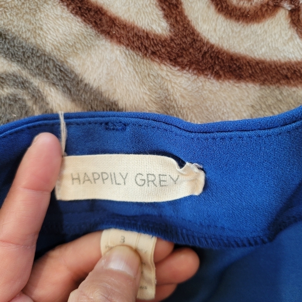 Happily Grey Womens Vibrant Blue Wide-Leg Pants Size 3 - Picture 6 of 9